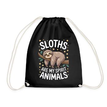 Sloth Saying, Sloths, Funny, Sloth Gift - Drawstring Bag - black - Front
