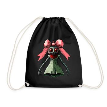 Coquette Bow Flatwoods Monster Cryptid - Drawstring Bag - black - Front