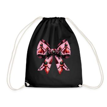 Coquette Bow Flatwoods Monster Cryptid - Drawstring Bag - black - Front