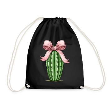 Coquette Bogen Kaktus Sukkulente Pflanze Mom - Turnbeutel - Schwarz - Vorne