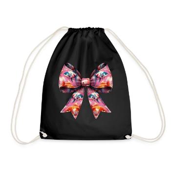 Coquette Bow Goldfish Fish Pattern Mom Mothers - Drawstring Bag - black - Front
