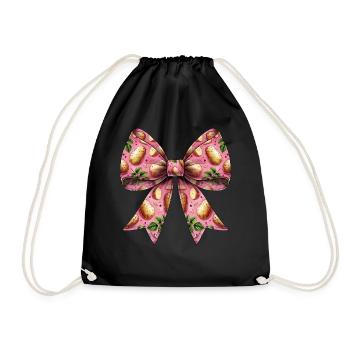 Coquette Bow Potato Potatoes Girl Mom Mothers - Drawstring Bag - black - Front