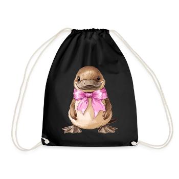 Coquette Bogen Schnabeltier Mädchen Mama Muttertag - Turnbeutel - Schwarz - Vorne