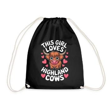 Highland Cow Highland Ecossais Highland Cattle Gift - Sac de sport léger - noir - Devant