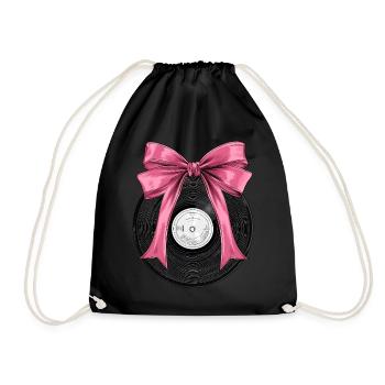 Coquette Bow Vinyl-Schallplattenspieler - Turnbeutel - Schwarz - Vorne