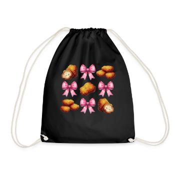 Coquette Bow Poulet Nugget Nugget Nug Girl Maman - Sac de sport léger - noir - Devant