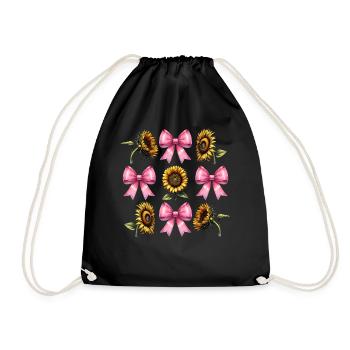 Coquette Bow Sunflower Cute Pink Plant Mom - Turnbeutel - Schwarz - Vorne