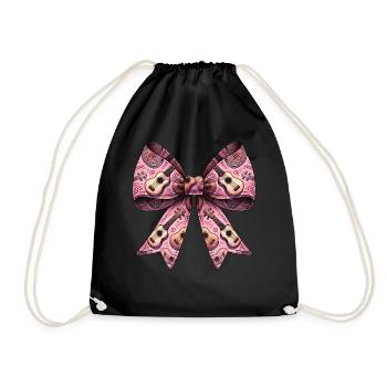 Coquette Bow Ukulélé Uke Motif Fille Maman Rose - Sac de sport léger - noir - Devant
