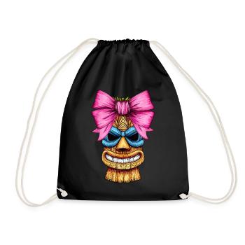 Nœud Coquet Tiki Luau Masque Tiki Hawaïen - Sac de sport léger - noir - Devant