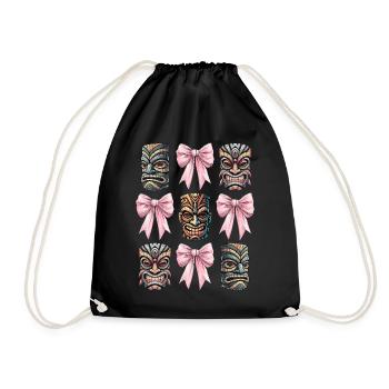 Nœud Coquet Tiki Luau Masque Tiki Hawaïen - Sac de sport léger - noir - Devant