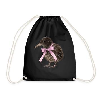 Coquette Bogen Kiwi Vogel Mama Muttertag rosa - Turnbeutel - Schwarz - Vorne