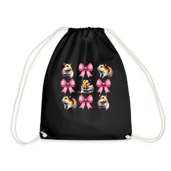 Coquette Bow Hamster Niedlich Hammy Mom Mothers - Turnbeutel - Schwarz - Vorne