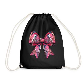 Coquette Bow Tuba Girl Pattern Tubist Mom - Drawstring Bag - black - Front