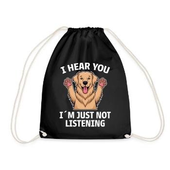 Golden Retriever Spruch Golden Retriever Geschenk - Turnbeutel - Schwarz - Vorne
