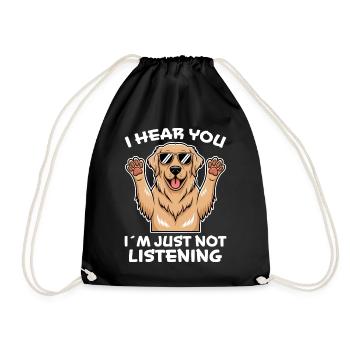 Golden Retriever Spruch Golden Retriever Geschenk - Turnbeutel - Schwarz - Vorne