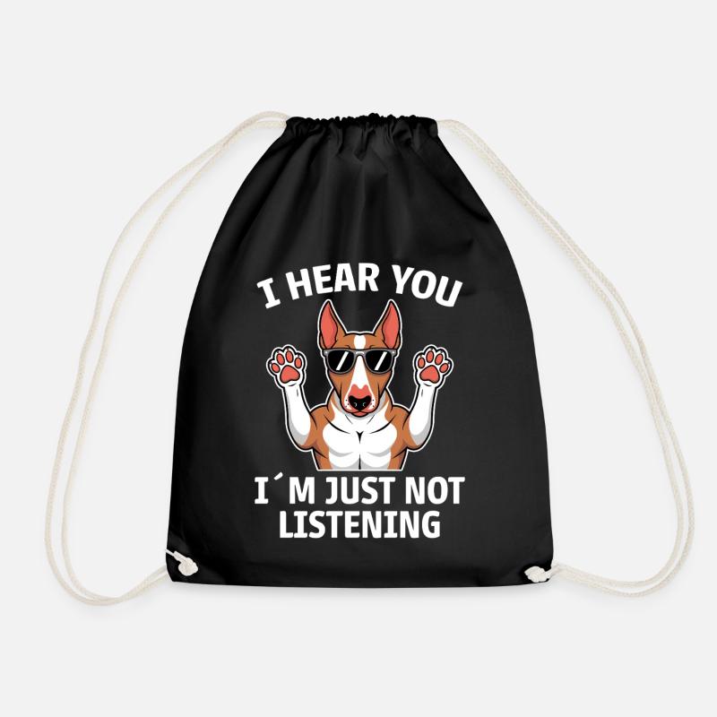 Bull Terrier Saying Funny Bull Terrier Gift - Drawstring Bag - black