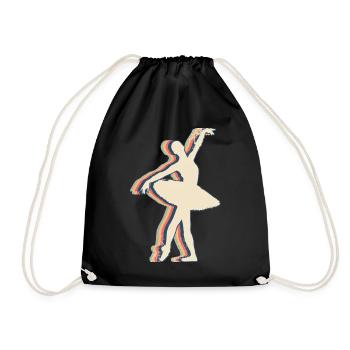Ballet Danse Ballerine Danseuse Rétro Line Art - Sac de sport léger - noir - Devant