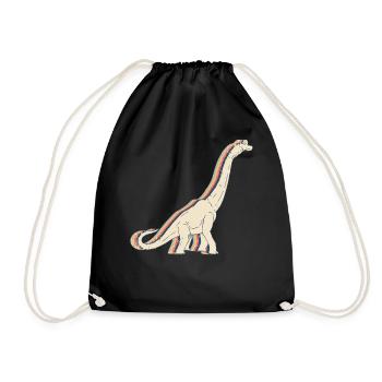 Brachiosaure dinosaure Retro Line Art - Sac de sport léger - noir - Devant