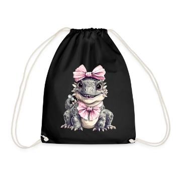 Coquette Arc Ankylosaure Dinosaure Fille - Sac de sport léger - noir - Devant