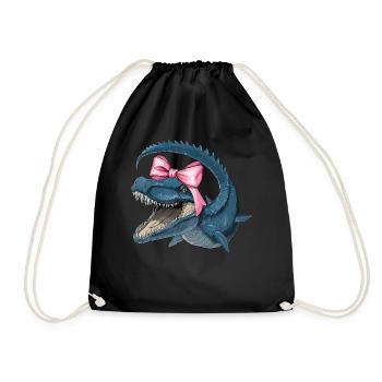 Coquette Bogen Mosasaurus Dinosaurier Mädchen Mama - Turnbeutel - Schwarz - Vorne