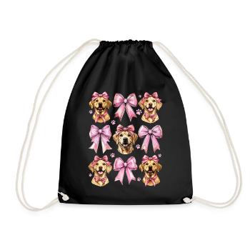 Coquette Bow Labrador Chien Maman Fille Rose - Sac de sport léger - noir - Devant