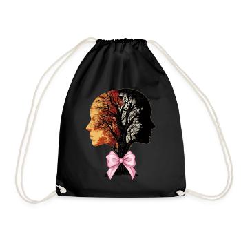 Coquette Bow Genealogy DNA Tree - Drawstring Bag - black - Front