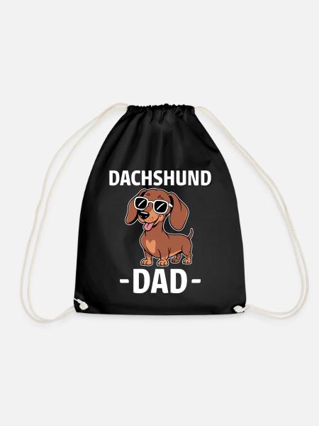 Dackel Spruch Dackel Papa Lustiges Dackel Geschenk - Turnbeutel - Schwarz