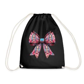 Coquette Bow Reiki Healer Healing Pattern Mom - Drawstring Bag - black - Front
