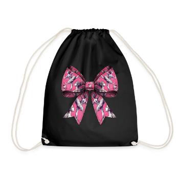 Coquette Bow Ballerina Tanz Ballett Tänzerin - Turnbeutel - Schwarz - Vorne