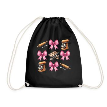 Coquette Bogen Backen Werkzeuge Bäcker Mom Mütter - Turnbeutel - Schwarz - Vorne