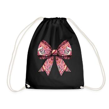 Coquette Bow Baking Baker Pattern Mom Mothers - Drawstring Bag - black - Front