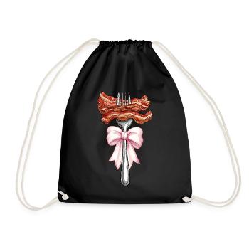 Coquette Bow Lanières de bacon Porc Maman - Sac de sport léger - noir - Devant