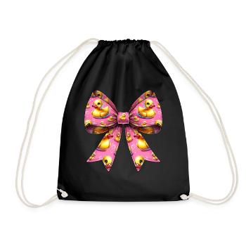 Coquette Bow Gummiente Ducky Pattern Mom - Turnbeutel - Schwarz - Vorne