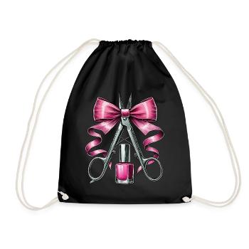 Coquette Bow Nail Tech Esthéticienne - Sac de sport léger - noir - Devant