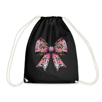 Coquette Bow EMT Emergency Medical Technician - Drawstring Bag - black - Front
