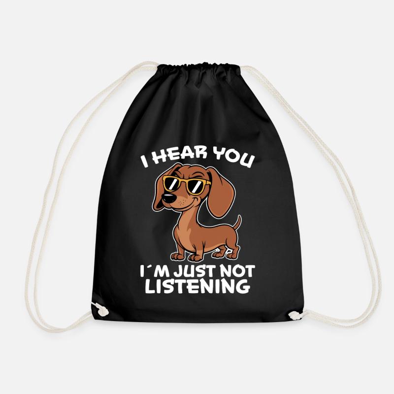 Dackel Spruch Dackel Hund Lustiges Dackel Geschenk - Turnbeutel - Schwarz