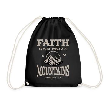 La foi peut déplacer des montagnes Dieu chrétien Jésus Bible - Sac de sport léger - noir - Devant