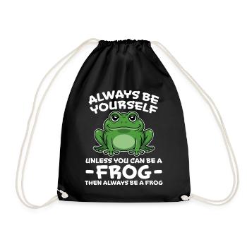 Frosch Spruch Kröte Lustiges Frösche Geschenk - Turnbeutel - Schwarz - Vorne