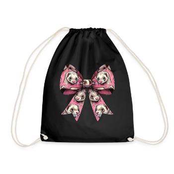 Coquette Bogen Frettchen Muster Cute Girl Mom - Turnbeutel - Schwarz - Vorne