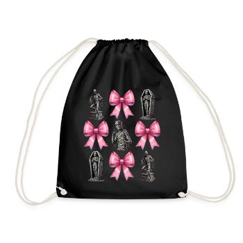 Coquettish Bow Mummy Spooky Halloween Mom - Drawstring Bag - black - Front