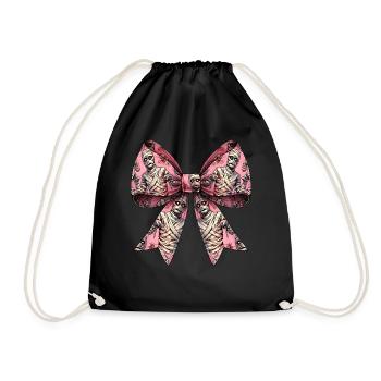 Coquette noeud momie motif effrayant Halloween maman - Sac de sport léger - noir - Devant