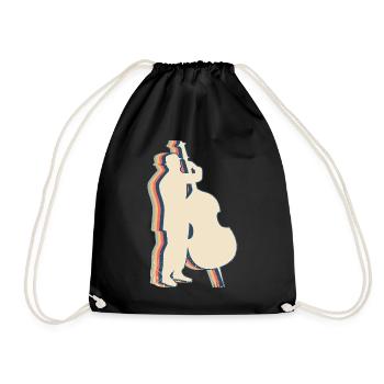 Violoncelle Instrument Violoncelle Rétro Line Art - Sac de sport léger - noir - Devant