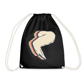 Ailes de poulet nourriture Retro Line Art - Sac de sport léger - noir - Devant