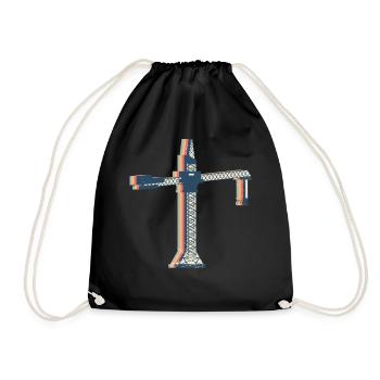 grutier construction HEO Retro Line Art - Sac de sport léger - noir - Devant