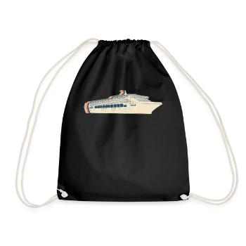 Cruise Cruise Vacation Retro Line Art - Drawstring Bag - black - Front
