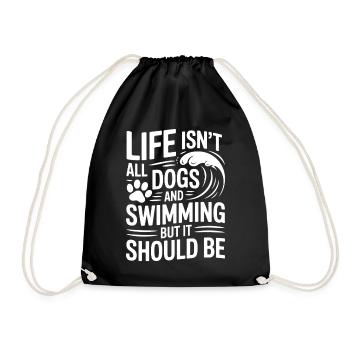 Natation Dire Chiens Drôle Natation Cadeau - Sac de sport léger - noir - Devant