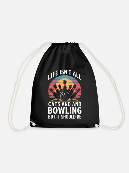 Bowling Spruch Katzen Lustiges Bowling Geschenk - Turnbeutel - Schwarz