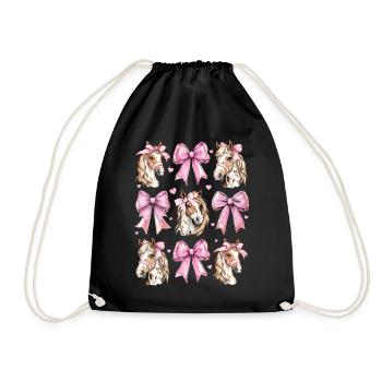 Coquette Bogen Appaloosa Pferd Mädchen Mama Rosa - Turnbeutel - Schwarz - Vorne