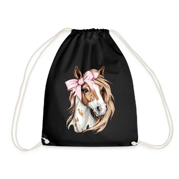 Coquette Bogen Appaloosa Pferd Mädchen Mama Rosa - Turnbeutel - Schwarz - Vorne