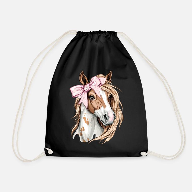 Coquette Bogen Appaloosa Pferd Mädchen Mama Rosa - Turnbeutel - Schwarz